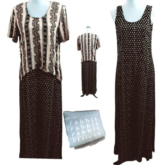 Rabbit, Rabbit,  Rabbit Sleeveless Maxi w/ Short Sleeve Crop Top Cover, Size 8M - Picture 2 of 2